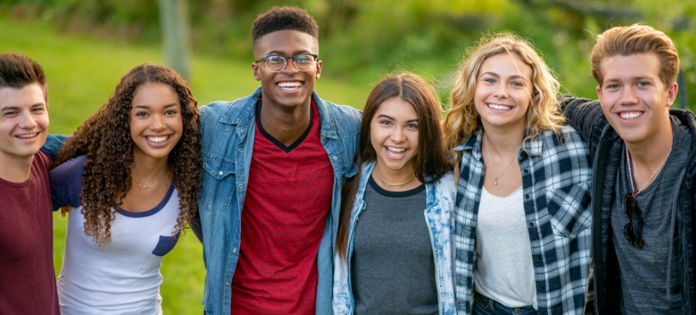 Group of young adults smiling