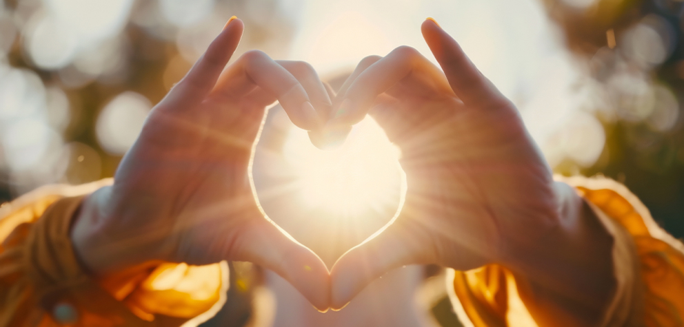 Hands forming heart shape